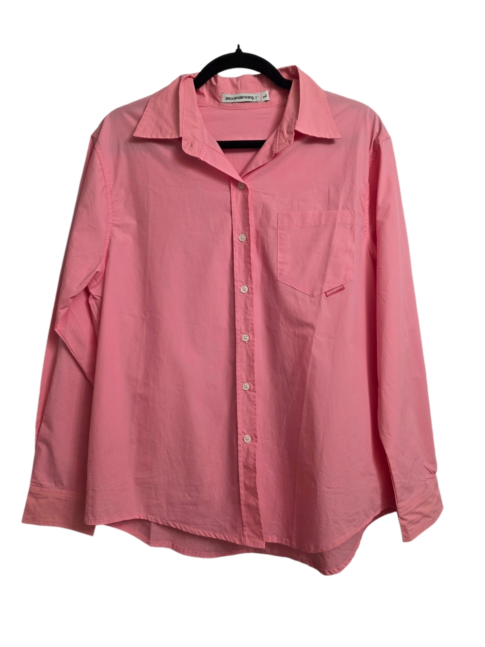 Alexander Wang T by Alexander Wang Pink Cotton Button Up Top Size L